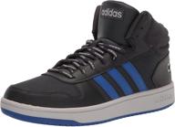 adidas men's athletics shoes hoops in white/black логотип