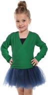 🩰 kidsmian little girl's long sleeve ballet dance cardigan - classic knit wrap top logo