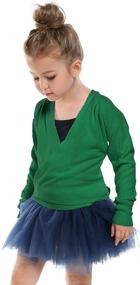 img 2 attached to 🩰 Kidsmian Little Girl's Long Sleeve Ballet Dance Cardigan - Classic Knit Wrap Top