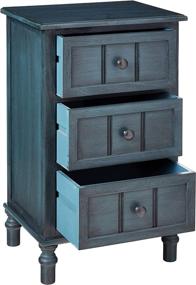 img 2 attached to 🪑 Antique Navy Decor Therapy Simplify Accent Table with Three Drawers