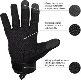 img 2 attached to 🧤 Full Finger Touchscreen Hard Knuckle Gloves for Motorcycle, Military, Tactical Combat Training, Army Shooting and Outdoor Activities by TitanOPS