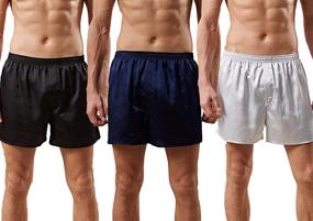 img 4 attached to 🩳 Satin Lounge Shorts - Men's Pajama Bottoms for Comfort and Style