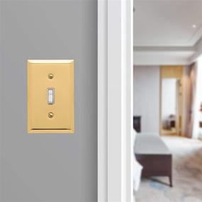 img 2 attached to 🔳 Baldwin Estate 4751.030.CD Square Beveled Edge Single Toggle Switch Wall Plate, Polished Brass Finish, 4.5 x 2.75 inches