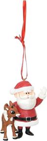 img 2 attached to 🎅 Charming Department 56 Rudolph and Santa Hanging Ornament: Perfect Holiday Delight!