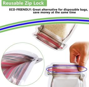 img 2 attached to 👜 Convenient 30pcs Mason Jar Bags: Reusable Food Saver Storage Bags for Travel, Camping, and Home Office Kids