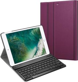 img 4 attached to 💜 Fintie Keyboard Case for iPad 6th/5th Gen - Slim Shell Stand Cover with Detachable Wireless Bluetooth Keyboard - Purple