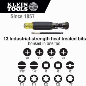 img 2 attached to Klein Tools 32303 Impact Rated 14-in-1 Multi-Bit Screwdriver Set with Magnetic Tip: Phillips, Slotted, Square, Combo, Torx - Nut Driver Included