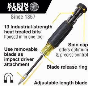 img 3 attached to Klein Tools 32303 Impact Rated 14-in-1 Multi-Bit Screwdriver Set with Magnetic Tip: Phillips, Slotted, Square, Combo, Torx - Nut Driver Included