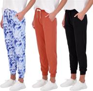 🩳 real essentials 3 pack: women's ultra-soft lounge joggers athletic yoga pants with pockets & drawstring - comfortable and functional pants for women логотип