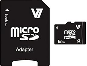 img 4 attached to 💾 V7 Флеш-карта MicroSDHC класса 4 на 8 ГБ с адаптером SD - высокопроизводительная черная карта памяти для эффективного хранения данных