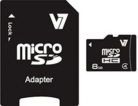 img 2 attached to 💾 V7 Флеш-карта MicroSDHC класса 4 на 8 ГБ с адаптером SD - высокопроизводительная черная карта памяти для эффективного хранения данных