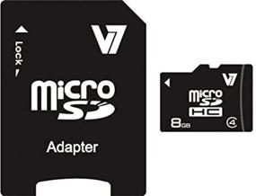 img 3 attached to 💾 V7 Флеш-карта MicroSDHC класса 4 на 8 ГБ с адаптером SD - высокопроизводительная черная карта памяти для эффективного хранения данных