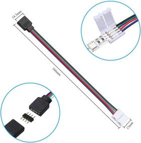 img 3 attached to 20-Piece LED RGB Strip Light Connector Kit with Male and Female Connector Wire Cable: Ideal Adapter for 10mm Wide Strip Lights to Controller, including 10-Male 4-Pin Plugs for 5050 3528 RGB LED Light Strip