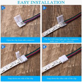 img 2 attached to 20-Piece LED RGB Strip Light Connector Kit with Male and Female Connector Wire Cable: Ideal Adapter for 10mm Wide Strip Lights to Controller, including 10-Male 4-Pin Plugs for 5050 3528 RGB LED Light Strip