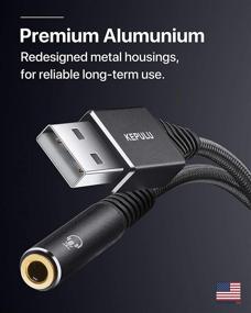 img 1 attached to KEPULU USB to Audio Jack: High-Quality USB Audio AUX Adapter for PS4, PS5, PC Headsets, and More!
