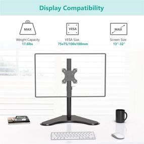 img 3 attached to 🖥️ WALI Free Standing Single LCD Monitor Desk Mount - Adjustable, Fits 1 Screen up to 32 inch, 17.6 lbs. Weight Capacity (MF001), Black - Improved SEO