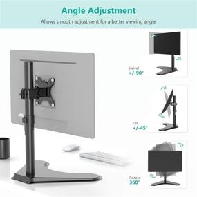 img 2 attached to 🖥️ WALI Free Standing Single LCD Monitor Desk Mount - Adjustable, Fits 1 Screen up to 32 inch, 17.6 lbs. Weight Capacity (MF001), Black - Improved SEO