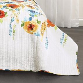 img 2 attached to Lush Decor 3 Piece King Size Quilt Set in Tangerine & Blue - Percy Bloom Design