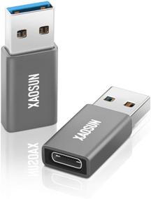 img 4 attached to 💻 Адаптер высокой скорости USB C Female к USB Male (2 шт.), адаптер USB 3.1 A к C от XAOSUN, односторонняя синхронизация данных SuperSpeed и быстрая зарядка 100 Вт - совместим с ноутбуком, ПК, зарядным устройством, банком питания, Quest Link.