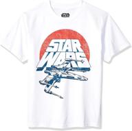 🚀 authentic star wars boys' x-wing fighter t-shirt with vintage appeal logo