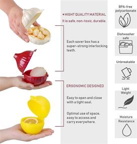 img 3 attached to 🥕 Set of 3 Crystalia Vegetable Storage Containers: Onion, Garlic, and Lemon Savers - BPA Free, Produce Saver Set for Refrigerator