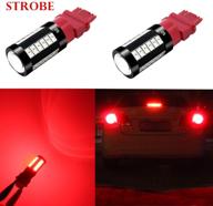 🚦 alla lighting 2800lm 3156 3157 led strobe brake lights bulbs: pure red xtreme super bright t25 wedge 5730 33-smd 12v flashing stop lamps for models 3057, 3457, 4157, 4057, 3056, 3057k, 4057kx, and 3157ll logo