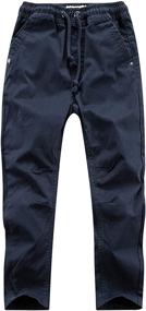 img 4 attached to Versatile WIYOSHY Solid Color Boys' Clothing with Drawstring Elastic - Comfortable and Stylish