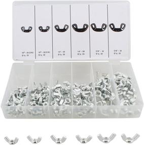 img 4 attached to 🔩 ABN Wing Nut Assortment Set - 150pc Standard SAE Steel Wall Anchors Wing Nuts: Ideal for 3/16in, 1/4in, and 5/16in Bolts