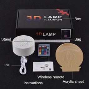 img 1 attached to 🦙 3D Illusion Battle Royale Game Series Night Light with Remote Control - Llama Theme, ABS Base Acrylic Board Home & Room Decor Table Lamp, Unique Gifts for Children, Teens, Birthdays & Christmas