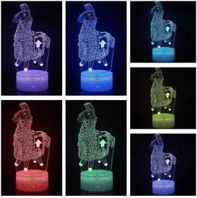 img 3 attached to 🦙 3D Illusion Battle Royale Game Series Night Light with Remote Control - Llama Theme, ABS Base Acrylic Board Home & Room Decor Table Lamp, Unique Gifts for Children, Teens, Birthdays & Christmas