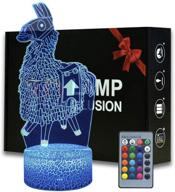 🦙 3d illusion battle royale game series night light with remote control - llama theme, abs base acrylic board home & room decor table lamp, unique gifts for children, teens, birthdays & christmas логотип