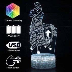 img 2 attached to 🦙 3D Illusion Battle Royale Game Series Night Light with Remote Control - Llama Theme, ABS Base Acrylic Board Home & Room Decor Table Lamp, Unique Gifts for Children, Teens, Birthdays & Christmas