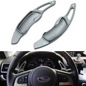 img 4 attached to 🔧 Высококачественные алюминиевые дистанционные лепестки руля для Subaru BRZ Impreza WRX Legacy XV Crosstrek (Оружейный металлический матовый финиш)