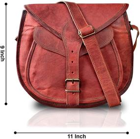 img 3 attached to Vintage Leather Crossbody Satchel Bag for Women by Rustic Town - Stylish Purses and Handbags