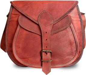 img 4 attached to Vintage Leather Crossbody Satchel Bag for Women by Rustic Town - Stylish Purses and Handbags