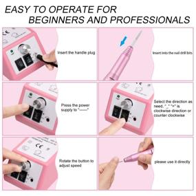 img 3 attached to 💅 Enhance Nail Care with the Professional Finger Toe Nail Care Electric Nail Drill Machine Manicure Pedicure Kit – Complete with Electric Nail Art File Drill and 1 Pack of Sanding Bands (Pink)