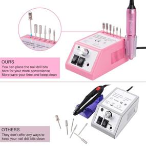 img 2 attached to 💅 Enhance Nail Care with the Professional Finger Toe Nail Care Electric Nail Drill Machine Manicure Pedicure Kit – Complete with Electric Nail Art File Drill and 1 Pack of Sanding Bands (Pink)