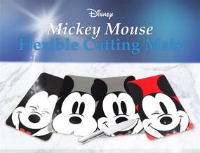 img 3 attached to Гибкие разделочные доски Disney Mickey Mouse, 4 шт. - Милые узоры, без BPA, безопасные для посудомоечной машины - 8x11 дюймов - Идеально для домашних поваров - Черно-многоцветные