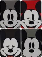 гибкие разделочные доски disney mickey mouse, 4 шт. - милые узоры, без bpa, безопасные для посудомоечной машины - 8x11 дюймов - идеально для домашних поваров - черно-многоцветные логотип