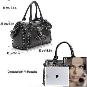 img 1 attached to 👜 Studded Gothic Skull Handbag with Spacious Interior - Perfect for Women's Large Capacity Shoulder Bag