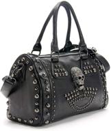 👜 studded gothic skull handbag with spacious interior - perfect for women's large capacity shoulder bag logo