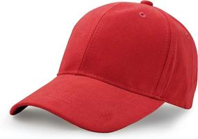 img 4 attached to 🧢 UltraKey Suede Baseball Cap: Stylish Unisex Faux Leather Hat, Adjustable Classic Plain Cap