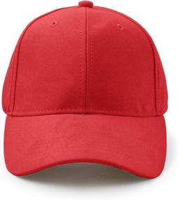 img 1 attached to 🧢 UltraKey Suede Baseball Cap: Stylish Unisex Faux Leather Hat, Adjustable Classic Plain Cap