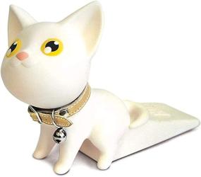 img 3 attached to Cute Cat Door Stopper: Non-Scratching, Strong Grip for All Surfaces (White)