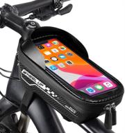 🚲 waterproof bicycle top tube handlebar bags with reflective anti-glare - bike phone holder mount for 7 inch mobile phone logo