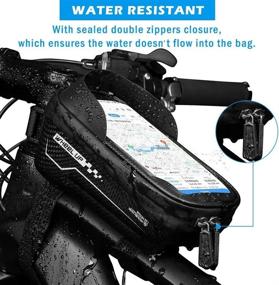 img 3 attached to 🚲 Waterproof Bicycle Top Tube Handlebar Bags with Reflective Anti-Glare - Bike Phone Holder Mount for 7 Inch Mobile Phone