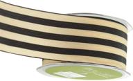 🖤 bold and classic: may arts 2-inch wide black and ivory stripe ribbon logo