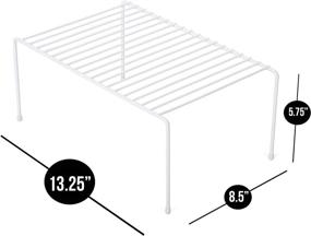 img 2 attached to Medium Smart Design Cabinet Storage Shelf Rack - Set of 6 - 8.5 x 13.25 Inch - Non-Slip Feet - Steel Metal Frame - Rust Resistant Coating - Cup, Dish, Counter & Pantry Organization - Kitchen - White