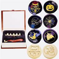 🎃 swangsa halloween wax seal stamp kit: vintage 6-piece set with wooden handle for spooky sealing logo