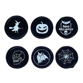 img 3 attached to 🎃 SWANGSA Halloween Wax Seal Stamp Kit: Vintage 6-Piece Set with Wooden Handle for Spooky Sealing